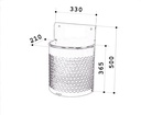 Corbeille d'extérieur acier galvanisé demi-ronde décorative -1