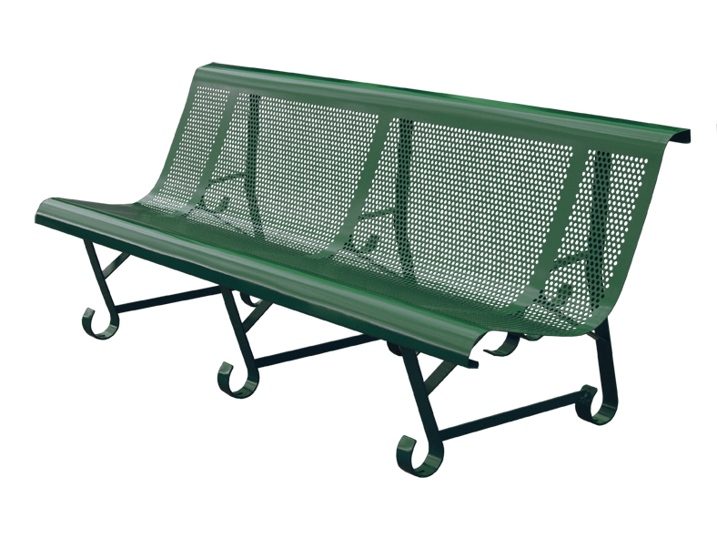 Banc de jardin en fer 3 pieds - trous ronds - longueur 200 cm