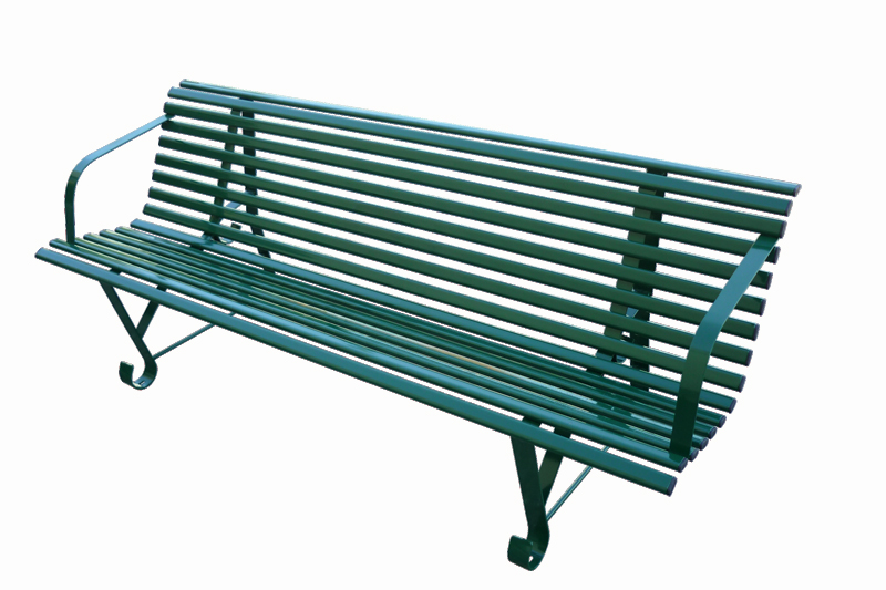 Banc de jardin "Square" 2 pieds – avec accoudoirs - longueur 195 cm