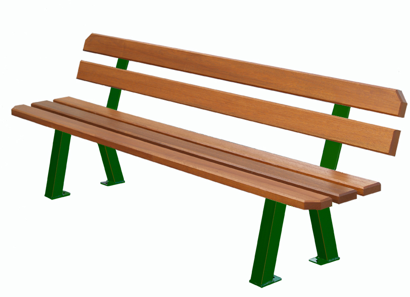 Banc extérieur sur pied - 1 mètre - Bois exotique