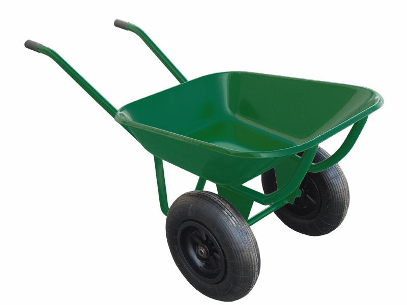 Brouette de Jardin 2 Roues Brouette de Jardin Résistante en Fer avec Pneus  Ø35cm Charge Max 100KG pour Jardinage/Maçonnerie Vert - Costway